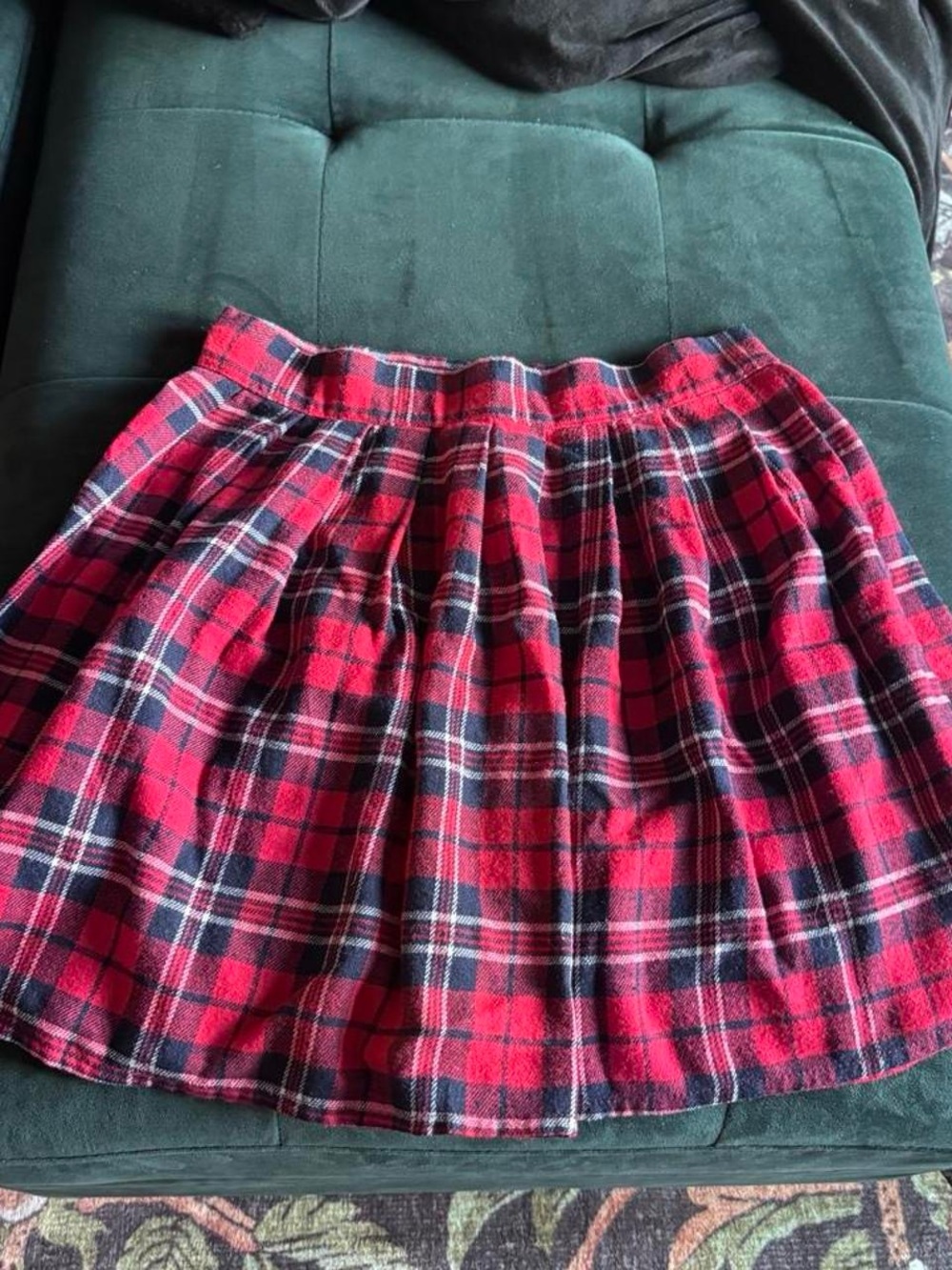 Classic Red Plaid Circle Skirt - Women